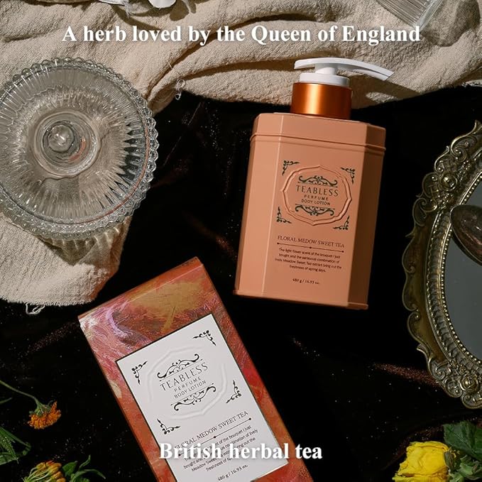 Floral Meadow Sweet Tea Perfumed Body Lotion &amp Body Wash Duo Set Dry Skin &amp Sensitive Skin Daily Hydrating Moisturizer &amp Shower Gel Non-Greasy Jasmine Scent Korean Skin Care