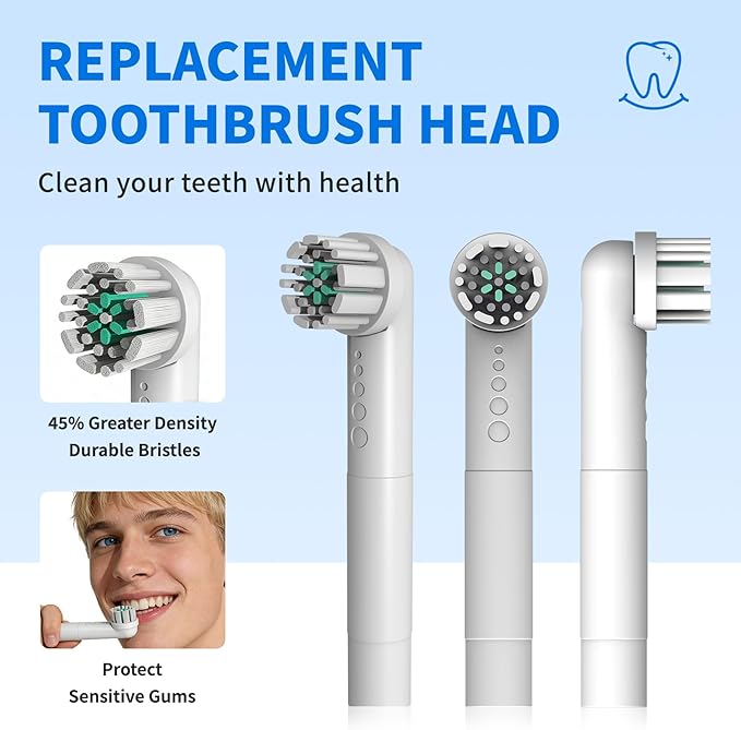 Toothbrush Replacement Heads Compatible with Quip 360 Oscillating Electric Toothbrush Soft Bristles Brush Heads White Pack of 4