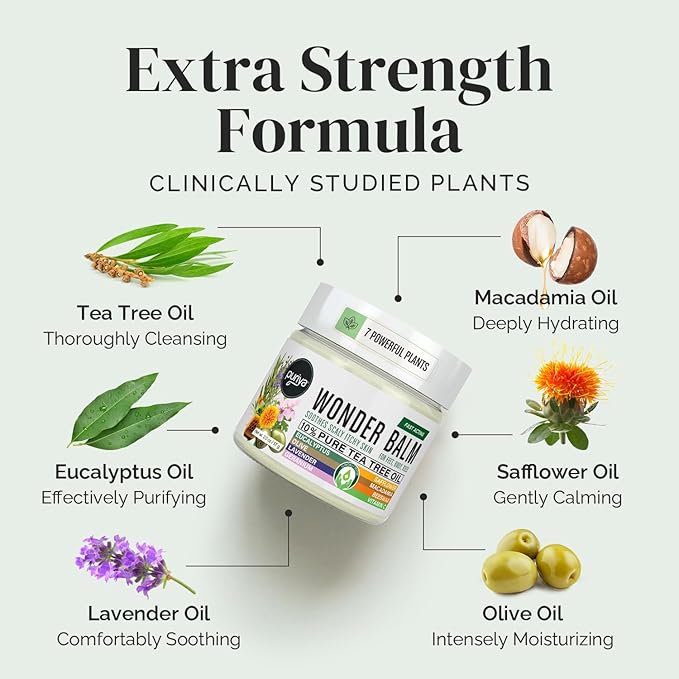 Puriya Tea Tree Oil Wonder Balm and Body Wash for Men Women Bundle Set Physician Formulated Extra Strength Soap Doctor Approved Extra Strength for Athletes Itchy Foot Jock Itch Fast Acting
