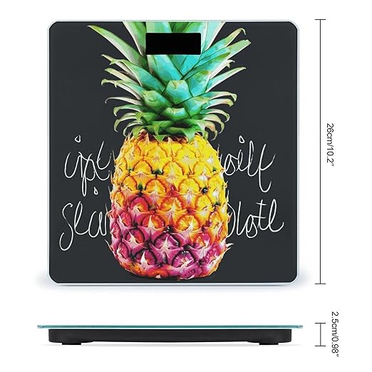 Colorful Fruit Pineapple Bathroom ScaleHighly Accurate Digital Weighing Machine for People Bright LED Display Weight Scale for The Aldult Home Use