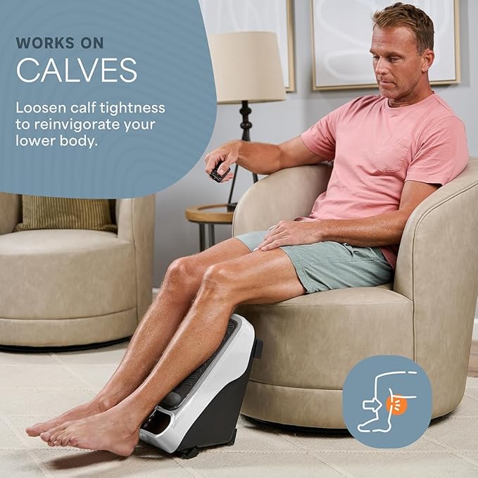 LifePro VibraFlow Foot Massager for Neuropathy - Relaxing Calf and Foot Therapy with Heat Option for Maximum Soothing Relief - Massager for Blood Circulation and Revitalization