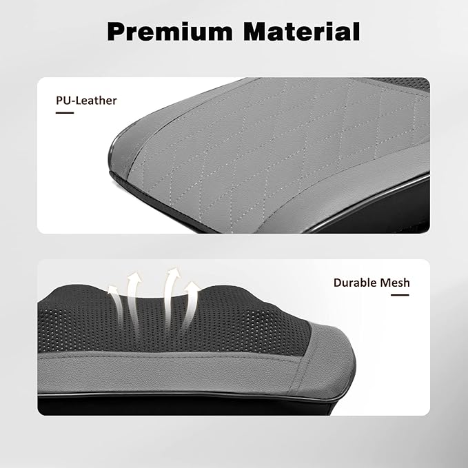 Boriwat Back and Neck Massager with Heat - 3D Kneading Massage Pillow for Neck Shoulder Leg Pain Relief - Gifts for Men Women Mom Dad - Relax at Home Office Car - Dark Gray