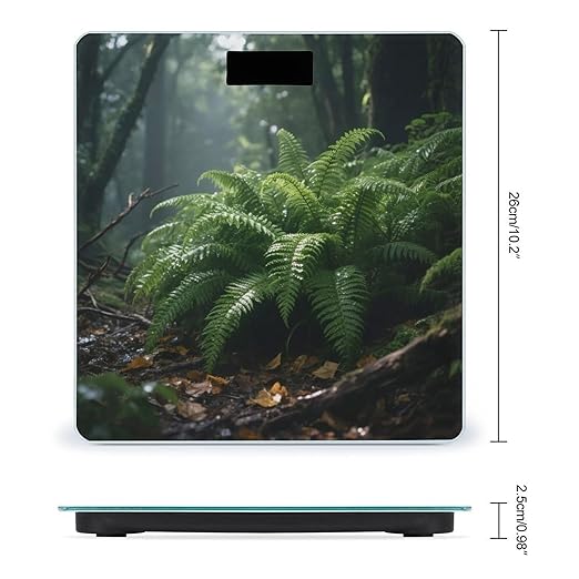 Densely Growing Green Plants Weight Scale Cute Bathroom Scale for Body Highly Accurate Digital Weighing Machine for People Compact LCD Display Scales with Sturdy Toughened Glass Scales