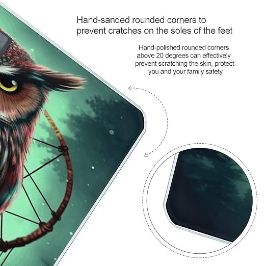Owl Bathroom Scale Automatic Power On/Off Body Scales LCD Backlight Display Square Digital Scale Rounded Corners Bathroom Scales for Home Bedrooms