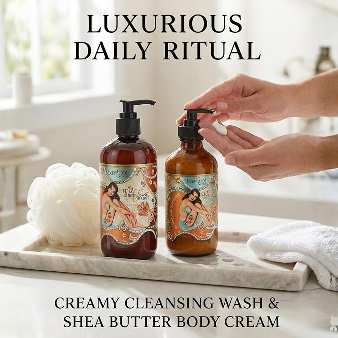 Barefoot Venus Creamy Cleansing Wash and Body Cream Bundle (Wild Ginger)