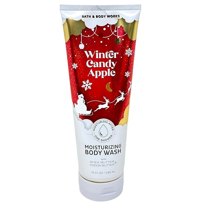 Bath &amp Body Works Winter Candy Apple - Moisturizing Body Wash Fine Fragrance Mist and Mosturizing Body Lotion - with a Cherry On Top Bar Soap