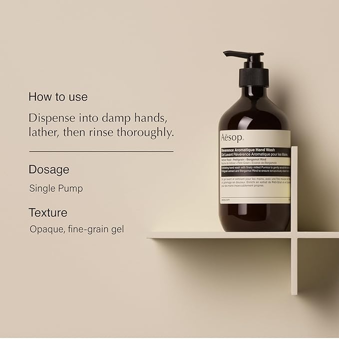 Aesop Hand + Body Wash Set | Resurrection Hand Wash + Reverence Hand Wash (16.9 oz each) + A Rose By Any Other Name Body Cleanser (16.9 oz) | Set of 3
