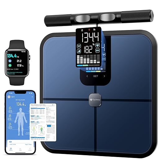 Body Health Pod Scale View 5 Metrics Without Phone 8-Electrode Smart Scale with BMI Body Fat Muscle Mass Offline Body Composition Analyzer FSA&ampHSA Eligible