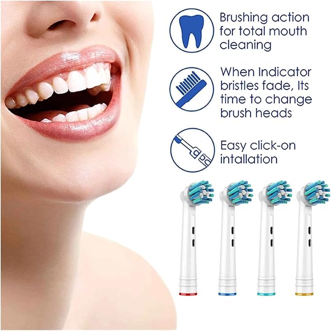 Replacement Toothbrush HeadsCompatible For Oral B Compatible For Braun Professional Cross Electric Brush Heads Action Heads Refills 1000 7000(8pcs)