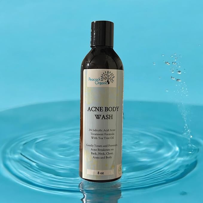 Acne Body Wash with 2% Salicylic Acid – Daily Cleanser for Acne-Prone Skin - Unscented - 8oz