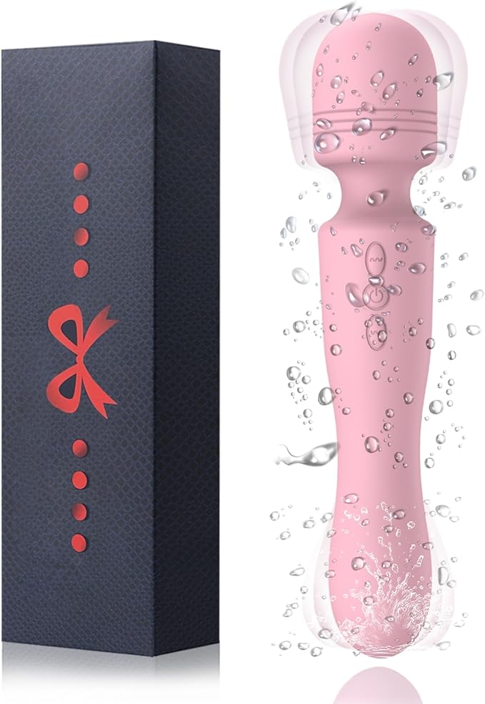 New Upgraded Double-Ended Available Shoulder Neck Back Relaxation Tools Handheld Electric Cordless Portable Wireless Travel Home Work Sports Out Use Relieve Deep Tissue Muscle Pain Fatigue - Pale Pink
