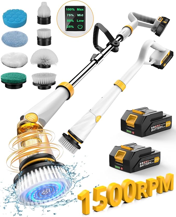 qimedo Scrubber Large Brushes Heads 8-in-1 Spin Scrubber Replacement Brush Heads for qimedo Leebein Keimi Alloyman Bomves YKYI BEI &amp Hong