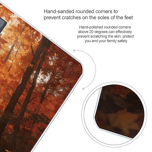 Golden Maple Warms The Path Smart Scale for Body Weight Digital Bathroom Scale Toughened Glass Weight Scale with Large LCD Backlight Display High Precision Scales Weighing Machine