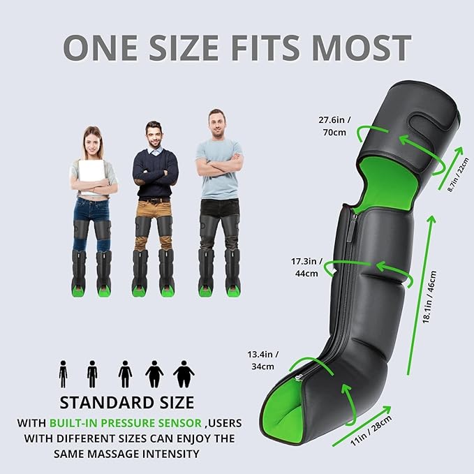 Leg Compression Massager with Heat for Circulation and Pain Relief 3-in-1 Foot Calf &amp Thigh Recovery System Compression Boots for Lymphedema Swollen Legs &amp Edema