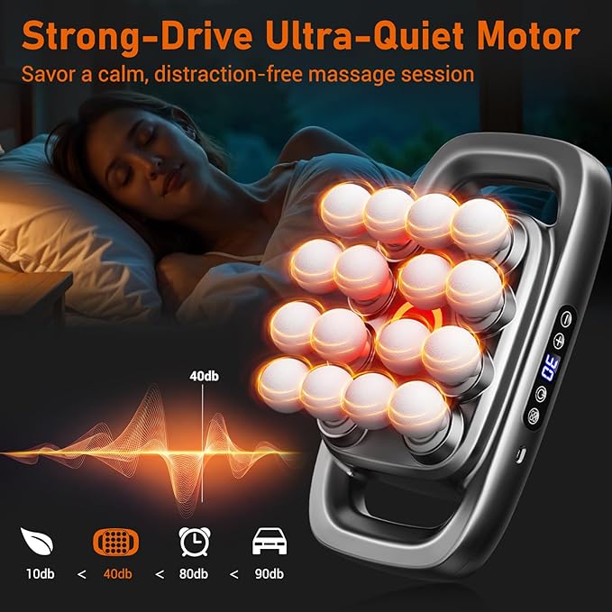 Gurui Massage Guns Deep Tissue Neck Massager with 16 Heads 16-Head Massage Gun Set for Deep Tissue and Back Shoulders Legs Pain Relief