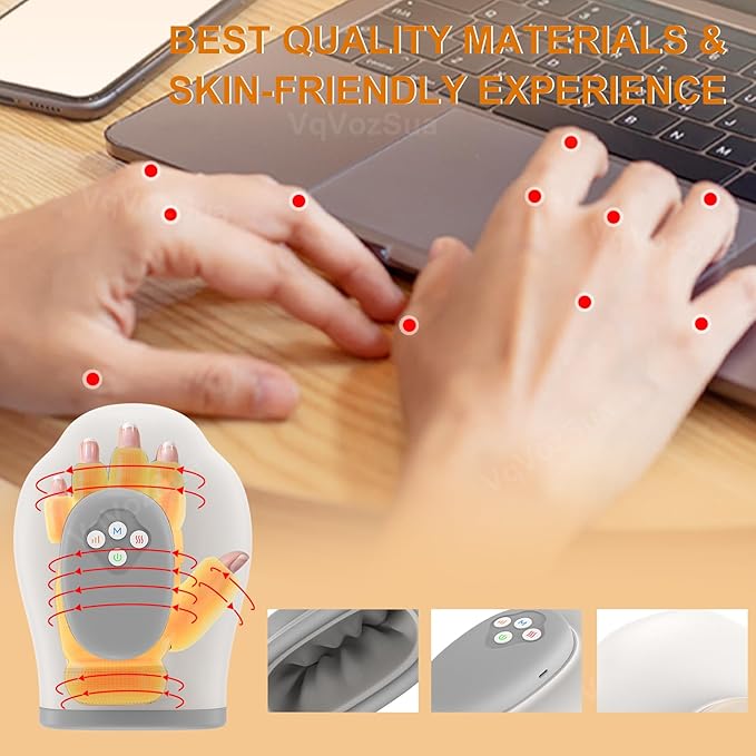 Full Hand Massager with Heat and Compression for Arthritis and Carpal Tunnel Adjustable Hand Massage、 Temperatures、 Compression Models Blood Circulation Pain Therapy Relax Relief Glove Gift