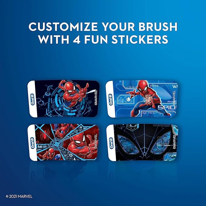 Oral-B Kids Electric Toothbrush Featuring Marvel's Spiderman for Kids 3+