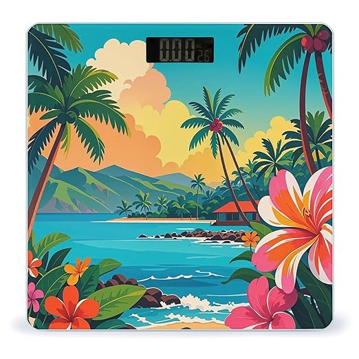 Hello Hawaii Scale for Body Weight Accurate Digital Bathroom Scale Toughened Glass High Precision Scales Smart Weight Scales with Large LCD Backlight Display Weighing Machine