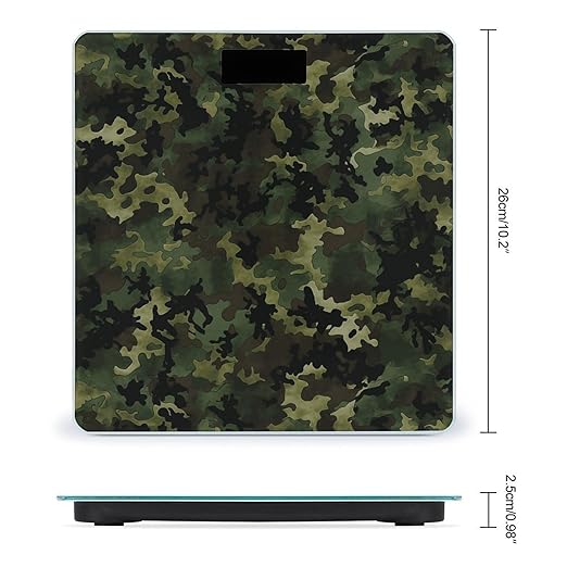 Camouflage Pattern Scale for Body Weight Digital Bathroom Scale Accurate Smart Weight Scales with Large Display Weighing Machine High Precision Scales