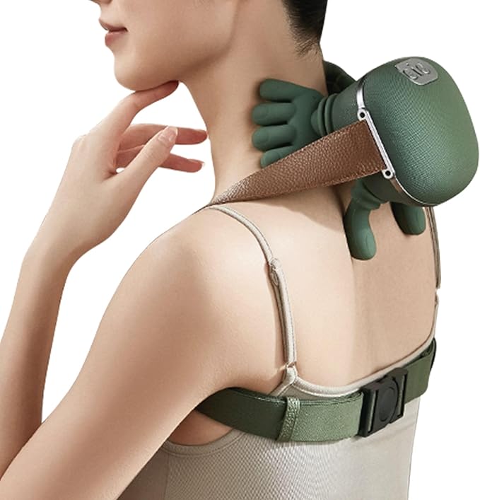 Neck Massager for Pain Relief Deep Tissue with Fingers Bionic Portable Cordless Electric Shiatsu Shoulder Massage with Heat and Compression