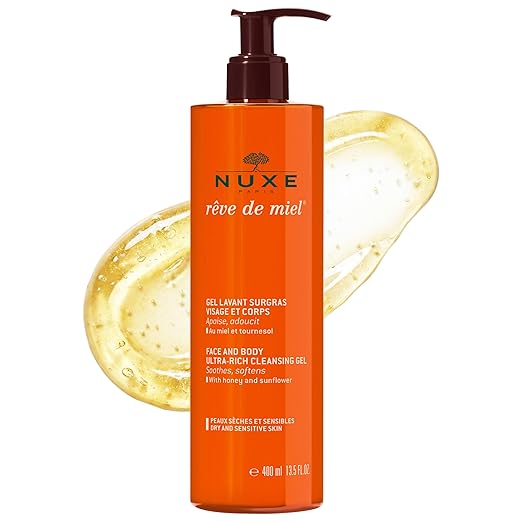 Nuxe Rêve de Miel Ultra-Rich Body Wash with Honey &amp Glycerin | Shower Gel for Dry &amp Sensitive Skin 13.5 Fl Oz