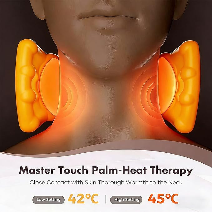 Shoulder and Neck Massager Bionic Heated Massager Neck Massager with Fingers 4D Kneading Massage Simulates a Real Palm Massage for Comfort Relax Muscle Tension