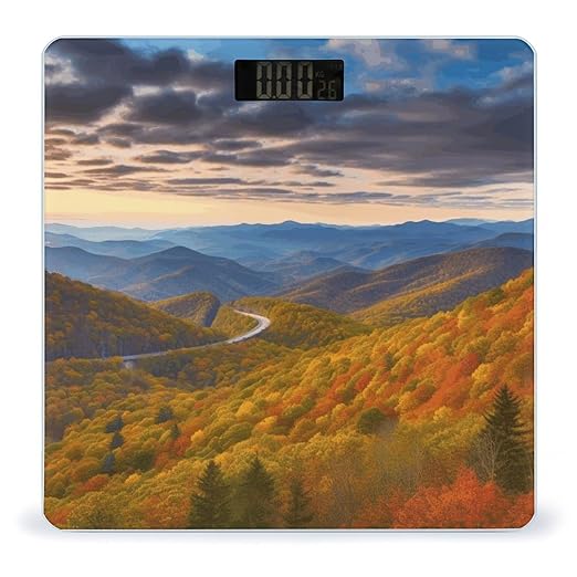 Blue Ridge Parkway Mountains Bathroom Scale Weight Scale for Body WeightHighly Accurate Digital Weighing Machine Clear LED Display Digital Bathroom Body Scale 400lb/182kg