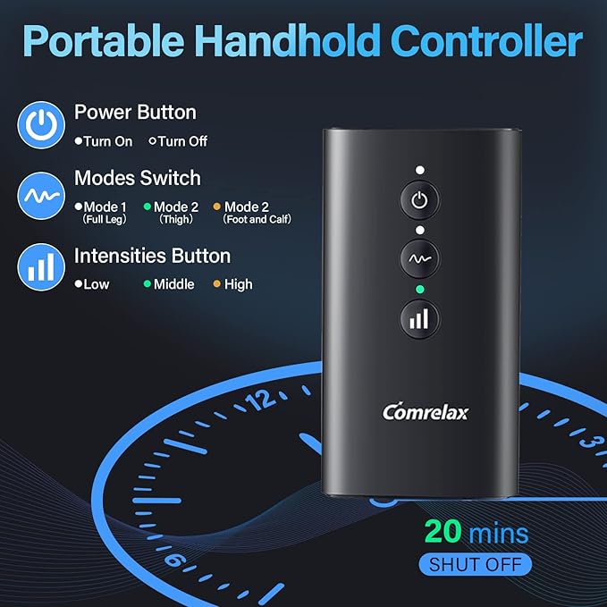 FSA Eligible HSA Approved Air Compression Leg Massager for Circulation and Recovery Full Leg Massager with Cold Therapies 3 Modes 3 Intensities Sequential Compression Device for Pain Relief