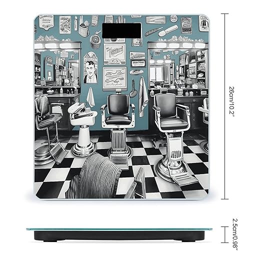 Barber Shop Scale for Body Weight High Precision Digital Weight Scales with LCD Display Anti-Slip Sturdy Slim Tempered Glass Bathroom Scale for Home Use