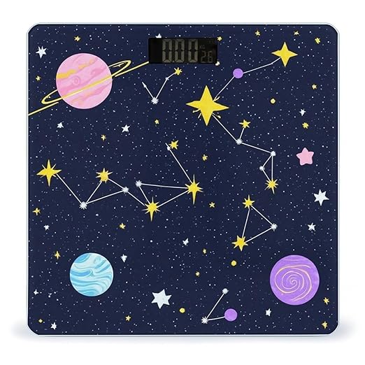 Automatic Switch Digital Bathroom Weighing Scale Smart Scale for Body Weight Blue Zodiac Galaxy Starry Night Stars Glow in The Dark Midnight