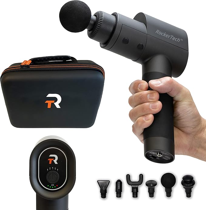 Pro Massage Gun Deep-Tissue Massage Gun for Athletes Percussion Massage Device Cordless Rechargeable (Black)