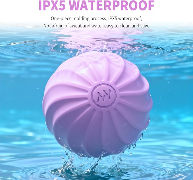 2.5 Mini Massage Ball 10 Speeds Vibrating Massage Roller Ball for Palm Hand Foot Leg Neck Back Trigger Point Muscle Therapy Ball for Myofascial Release Plantar Fasciitis Relief (Purple)