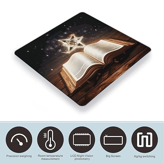 Magic Book Scale for Body Weight Sturdy Tempered Glass Weighing Scales with LCD Display Accurate Digital Bathroom Scale Convenient Body Fat Smart Scales 400lb
