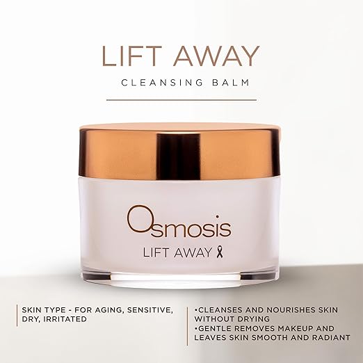 OSMOSIS LIFT AWAY Cleansing Balm Facial Cleanser Without Drying Face Wash with Avocado Oil and Elderberry for Aging Dry Sensitive Skin 2.5 Oz