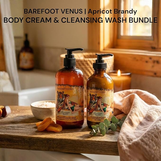 Barefoot Venus Creamy Cleansing Wash and Body Cream Bundle (Apricot Brandy)