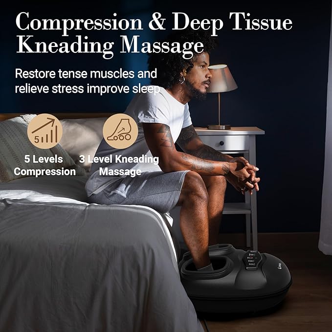 Foot Massager for Neuropathy Pain Relief - [2026 New Version] Deep Kneading Feet Massager with App Control for Plantar Fasciitis Foot Massager with Heat Kneading Gifts for Women Men