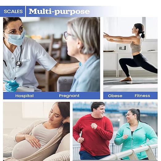 Medical Scale - Heavy Duty 440 lb High Capacity Wrestling Scale for Body Weight with Easy to Read LCD Display Physician Scale Professional Medical Grade Scale for Doctor Home Gym Office