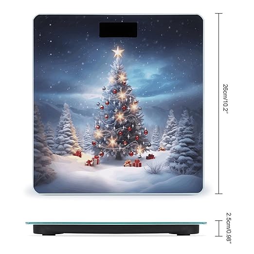 Christmas Trees Smart Scale for Body Weight Accurate Bathroom Scale with LED Display Digital Weight Scales Weighing Machine High Precision Scales for Bath Home