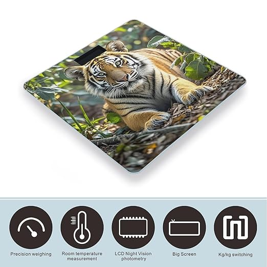 Big Tiger Bathroom Scale for Body Weight with High Precision Large LCD Backlight Display Digital Weighing Scale with BMI Capacity Up to 180kg