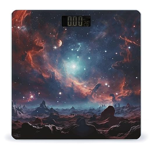 Space with Cluster Scale for Body Weight High Precision Digital Weight Scales with LCD Display Anti-Slip Sturdy Slim Tempered Glass Bathroom Scale for Home Use