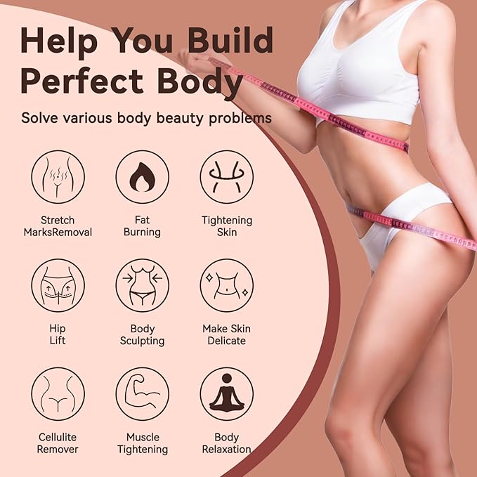 Cellulite Body Device Woman Man Radio Frequency for Woman Man Massage Temporary Reduction in The Appearance of Cellulite (White)