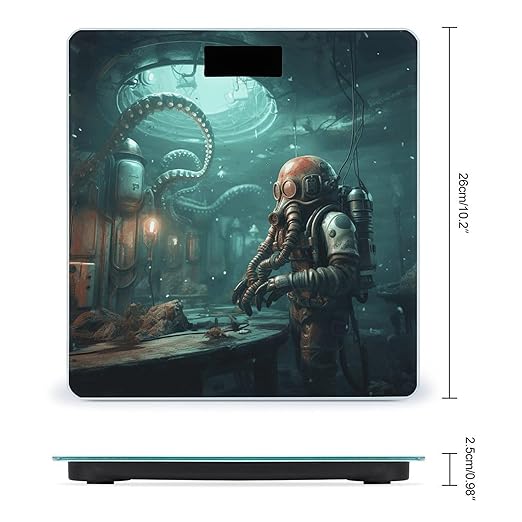 Cool Octopus Diver Digital Bathroom Scale for Body Weight Weighing Scale with Backlit LCD Display High Precision Measurements &amp Measures Weight Up to 180kg