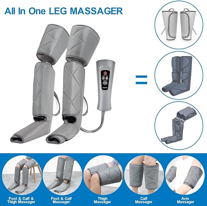 Leg Massager for Circulation - Foot and Calf Massager Air Compression Leg Wraps Massage Boots Machine for Home Use Leg Massage - scd Machine for Calf Thigh and Foot Massager FSA or HSA Eligible