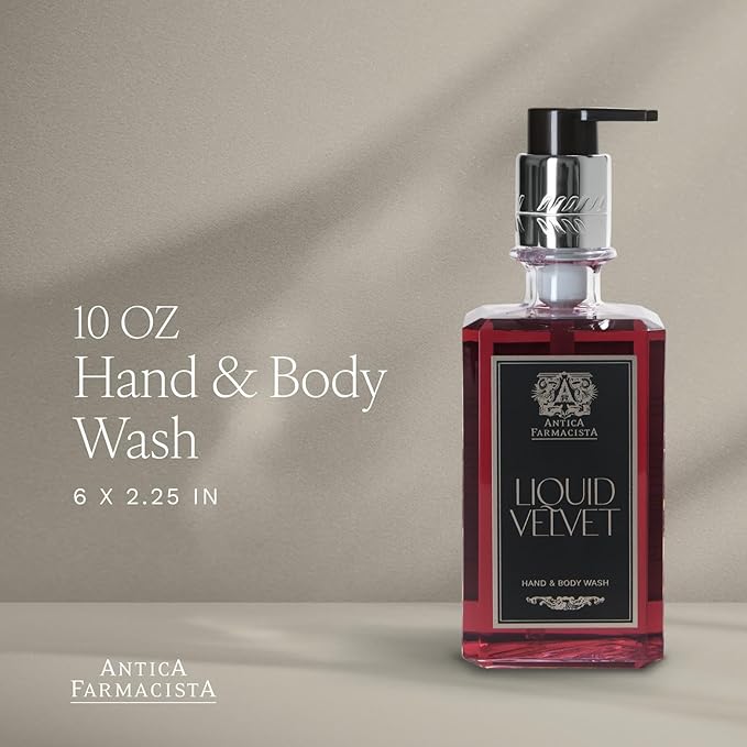 Antica Farmacista Hand &amp Body Wash - Luxury Nourishing Body Wash - Hydrating Hand Cleansing Wash - Bath &amp Body Gift - Liquid Velvet 10 fl oz
