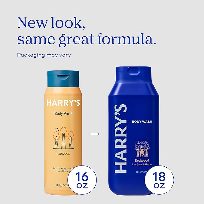 Harry's Men's Body Wash - Redwood - (3 Pack) 18 fl oz - Shower Gel for Men - No Parabens Sulfates or Dyes