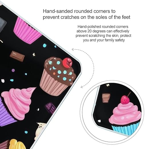 Women's Fashion Automatic Switch Digital Bathroom Weighing Scale Smart Scale Space Galaxy Ice Cream Cake Black