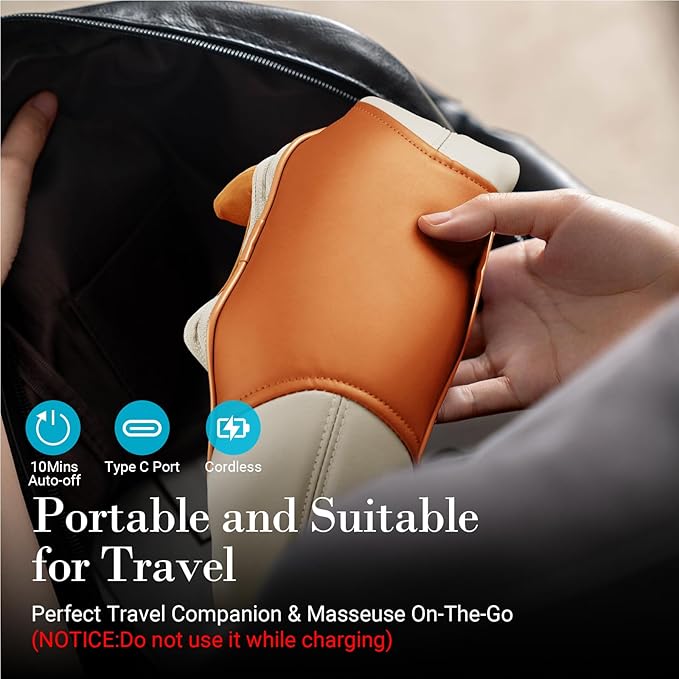 Shiatsu Neck Massager with Heat - Ideal Gift for HerHimCordless 4D Expert Neck Shoulder Massage for Pain ReliefUpgarded Kneading Massager for Muscle Relaxation