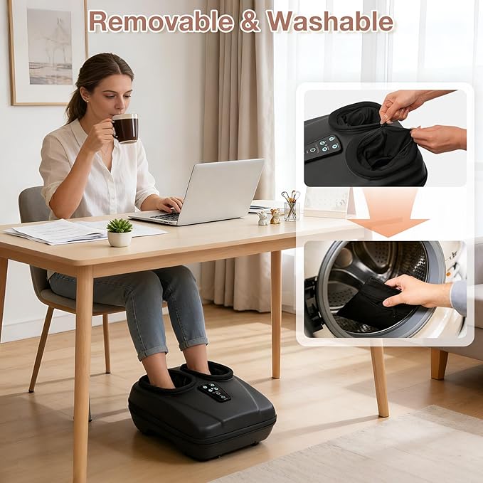 Shiatsu Foot Massager Machine with Heat Plantar Fasciitis Feet Massager with Remote Deep-Kneading Compression HSA Store Eligible FSA Foot Warmer for Home Office Neuropathy Pain Relief for Feet