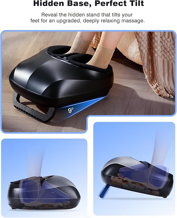 KNQZE Shiatsu Foot Massager with Heat and Remote 2026 Upgraded Lift-Arch Design 3D Deep Kneading Relief for Plantar Fasciitis and Foot Pain Fits Up to Men Size 14 Ideal Gift for Mom Women Men