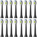 16pcs Replacement Toothbrush HeadsCompatible for 4100 6500 6100 7500 5300 1100 Brush Head(16pcs Black)
